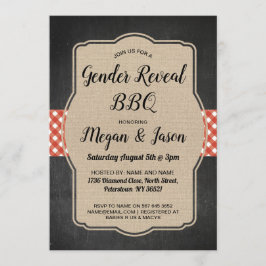 Baby showerinbjudan kopplar ihop BBQ-gender Inbjudningar