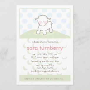 Baby showerinbjudan - lite Lamb Inbjudningar