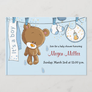 Baby showerinbjudan - pojke inbjudningar
