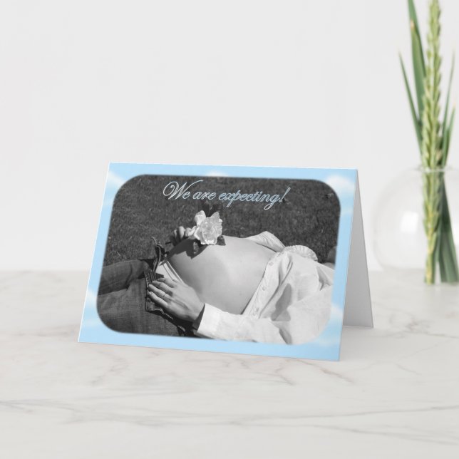 Baby showerinbjudan som vi förväntar inbjudan (Framsida)