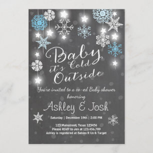 Baby showerinbjudanbabyen är det kallt utanför inbjudningar