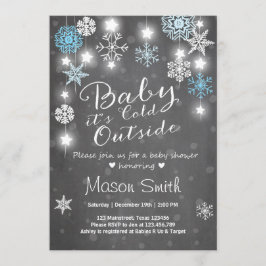 Baby showerinbjudanbabyen är det kallt utanför inbjudningar