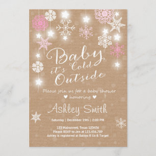 Baby showerinbjudanbabyen är det kallt utanför inbjudningar