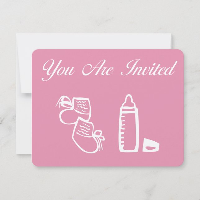 Baby showerinbjudanflicka inbjudningar (Framsida)