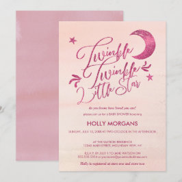 Baby showerinbjudningar blinkar lite stjärnarosor inbjudningar