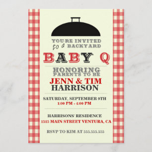 Baby showerinbjudningar för baby Q Inbjudningar