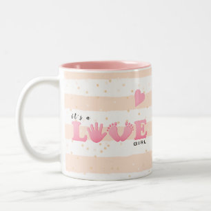 Baby showerkärlekflicka Två-Tonad mugg