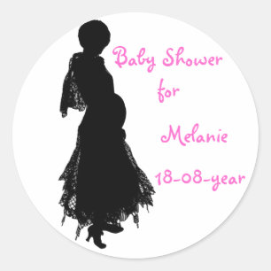 Baby showerklistermärke som är flott runt klistermärke
