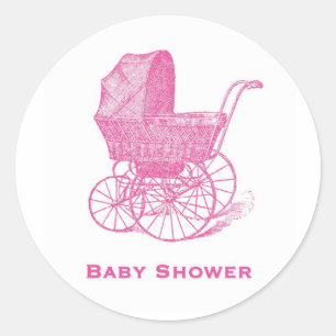 Baby showerklistermärkear runt klistermärke
