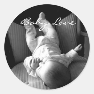 Baby showerklistermärkear runt klistermärke