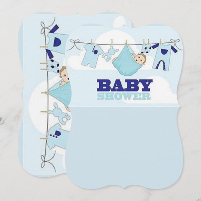 baby showerkort inbjudningar (Fram/baksida)