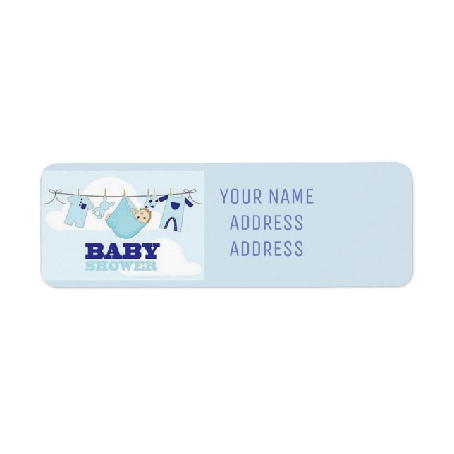 BABY SHOWERRETURETIKETTER`, RETURADRESS ETIKETT (Framsidan)