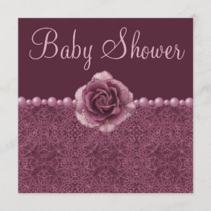 Baby showerro, pärlor & snöre för vintage inbjudningar