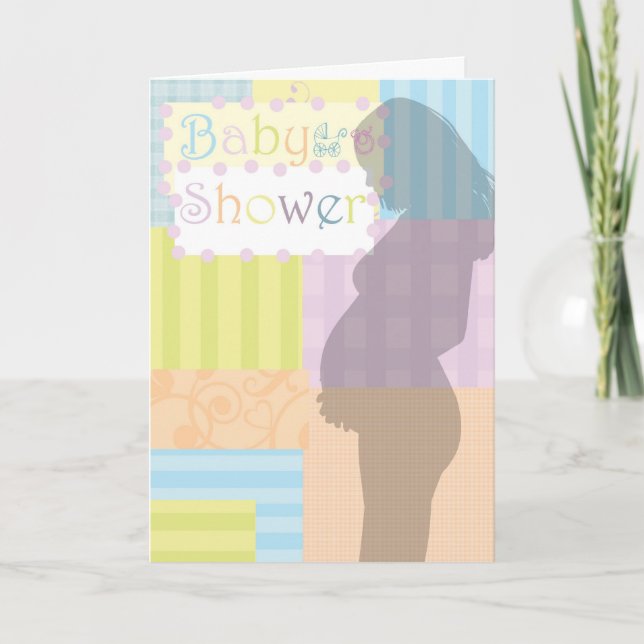 Baby showertäckesqares och curles inbjudan (Framsida)