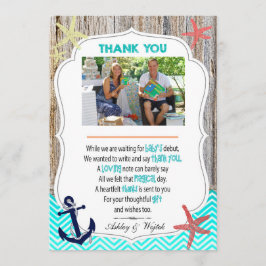 Baby showertackkort som är nautiskt med din Phot Tack Kort