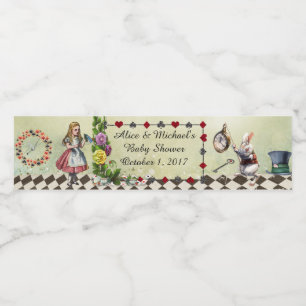 Baby showervattenflaskaetikett, Alice underland Vattenflaskor Etikett