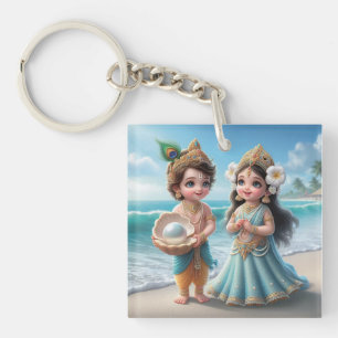Baby Shree Krishna & Radha med Diamond Divine