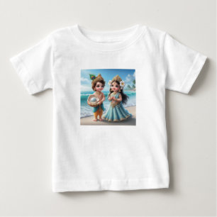 Baby Shree Krishna & Radha med Diamond Divine T Shirt