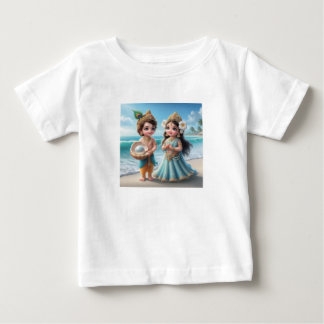 Baby Shree Krishna & Radha med Diamond Divine T Shirt