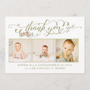 Baby Sip & See Tack Birth Notice Inbjudningar