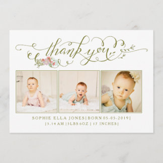 Baby Sip & See Tack Birth Notice Inbjudningar