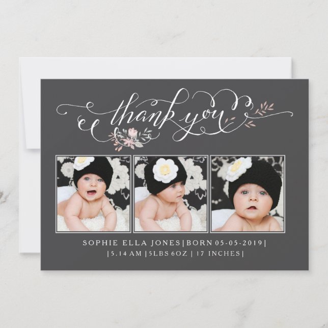 Baby Sip & See Tack Birth Notice Inbjudningar (Framsida)