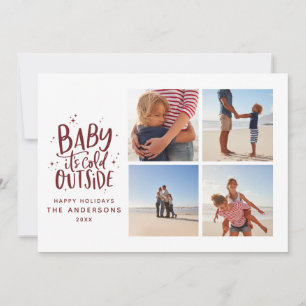 Baby sitt kall utanför helgdag för multifoto jul spara datumet
