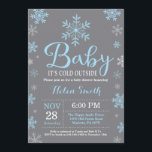 Baby sitt Kall utanför Winter Boy Babyskor Inbjudningar<br><div class="desc">Baby dess Kall utanför Winter Baby Shower-inbjudan.Pojkbabyinbjudan. Winter Helgdag Baby Shower Inbjudan. Blå och vita Snöflingor. Grått-bakgrund.
Om du vill göra ytterligare anpassningar klickar du på knappen Anpassa och användor verktygen som är utformat för att ändra mallen.</div>