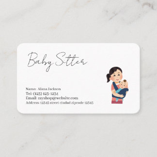 baby sitter services business card visitkort