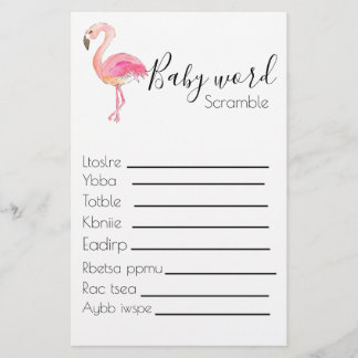 Baby-skammussla babyduschspel flamingo