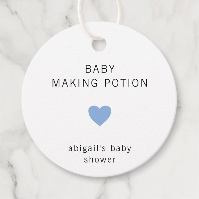 Baby Skapar nu modern Blue Boy Baby Shower Gåvor Etiketter (Framsida)
