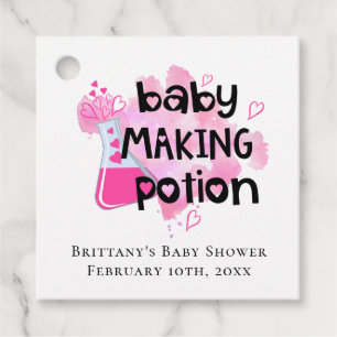 Baby Skapar Potion Rosa Hearts Mini Flaska Gåvor Etiketter