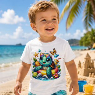 Baby Sköldpadda flyter runt i stil denna sommar T Shirt