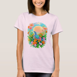 Baby Sköldpadda Soluppgång Trädgård Vattenfärg T Shirt