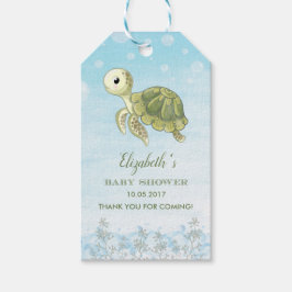 Baby-sköldpaddan under Sea Shower Favor Gift-Märkr Presentetikett