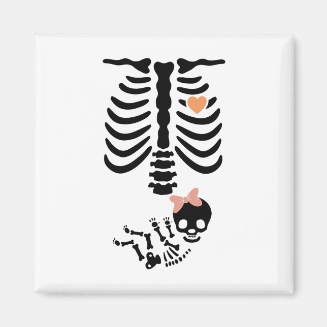 Baby Skull Skeleton Halloween Costume Magnet (Framsidan)