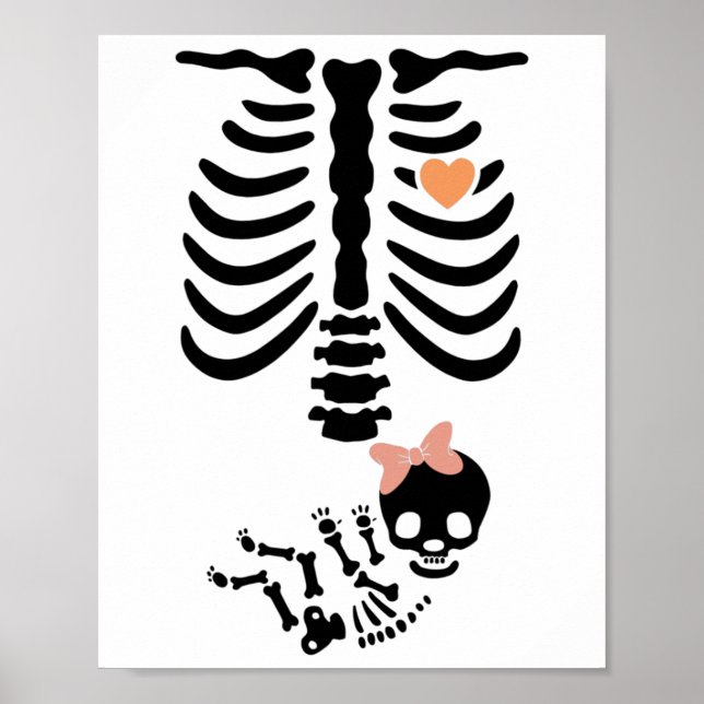 Baby Skull Skeleton Halloween Costume Poster (Framsidan)