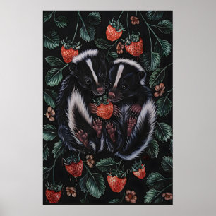 Baby Skunk Illustration Kantlös 8x10, 11x14 Poster