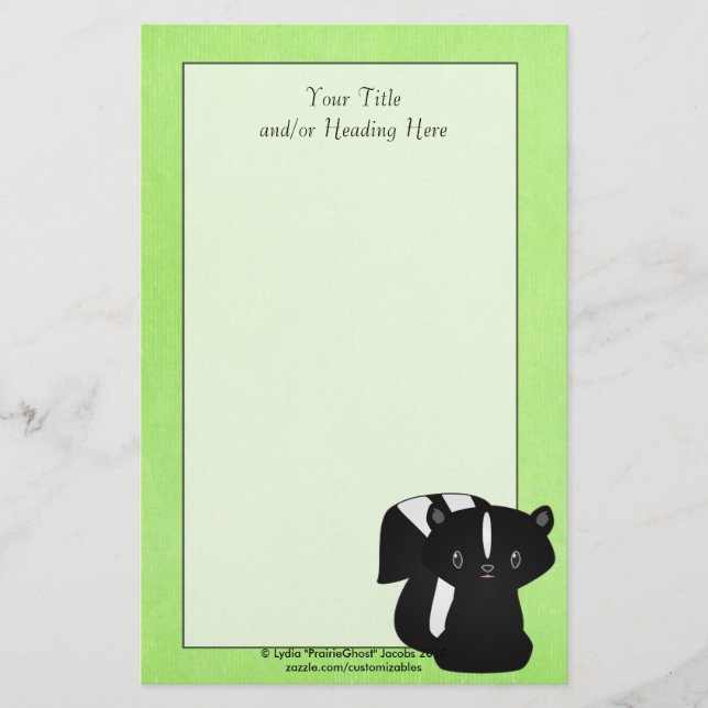 Baby Skunk Stationery Brevpapper (Framsida)