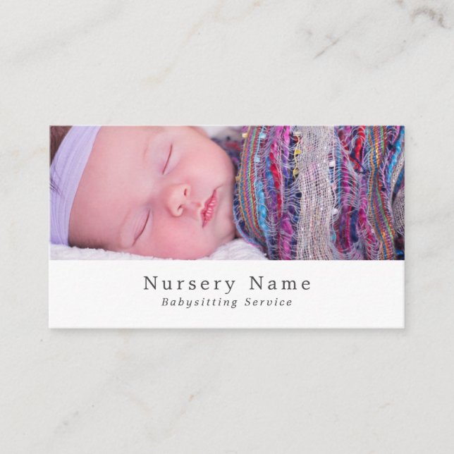 Baby Sleeping, Babyvvakt, Daycare, Nursery Visitkort (Framsida)