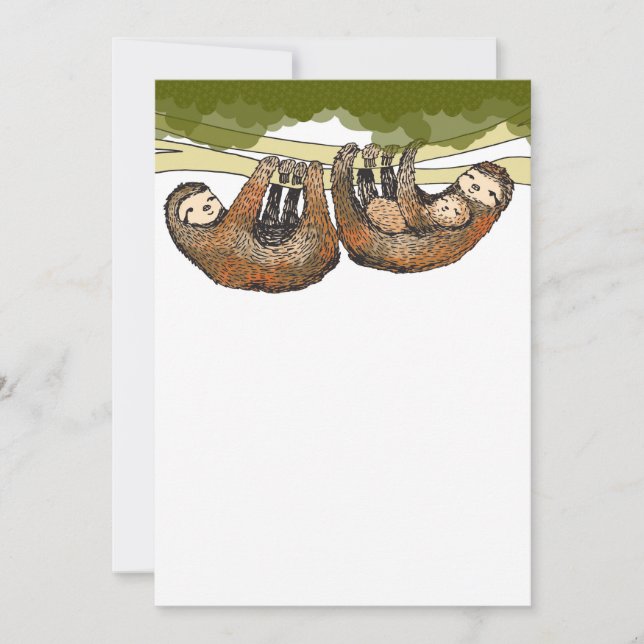 Baby Sloth Baby Shower/Nyfödd bebis Announcment Meddelande (Framsida)