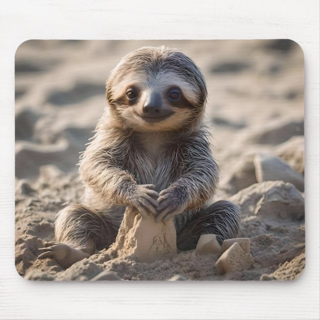 Baby Sloth Byggnad Sand Castles Musmatta (Framsidan)