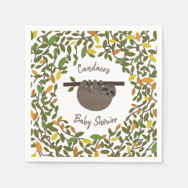 Baby Sloth Greenery Baby Shower från hösten Pappersservett