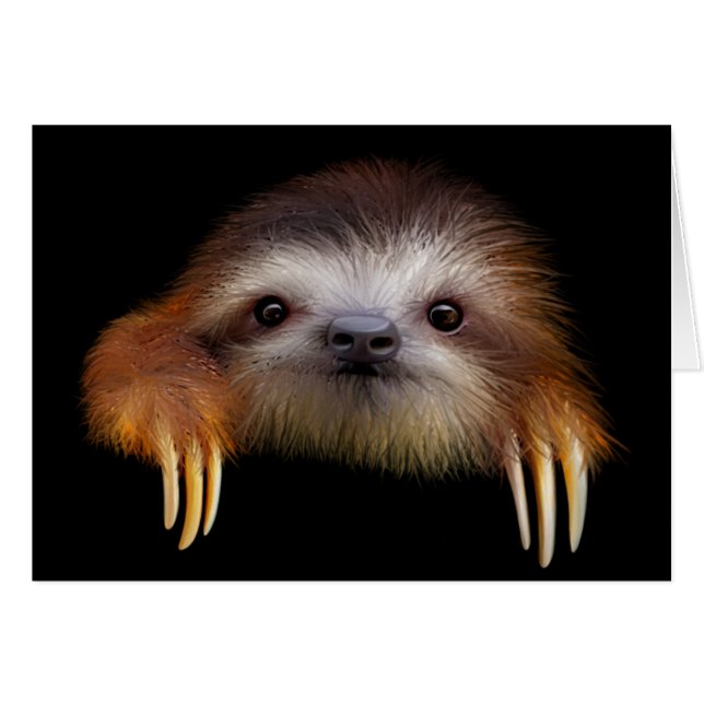 Baby Sloth Hälsningskort (Framsidan Horizontal)