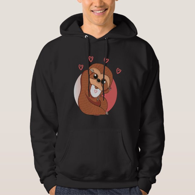Baby Sloth Kärlek Hoodie (Framsida)