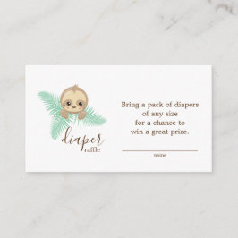 Baby Sloth Kön Neutral Diaper Raffle Biljett Tilläggskort