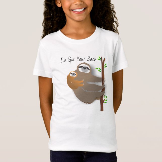 Baby Sloth på Mamma Sloth's Back T-Shirt (Framsida)
