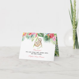 Baby Sloth Tropical Blommigt Baby Shower Tack