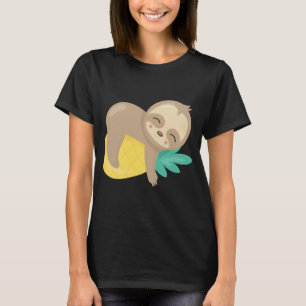 Baby Sloth Tropical Pineapple Fruit Cute T Shirt