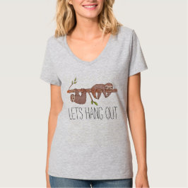 Baby Sloths hängande på Träd Mönster Tee Shirt